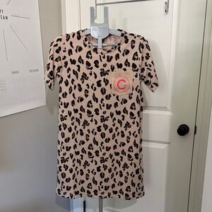 Marleylilly “C” Leopard Print Short Sleeve Nightshirt